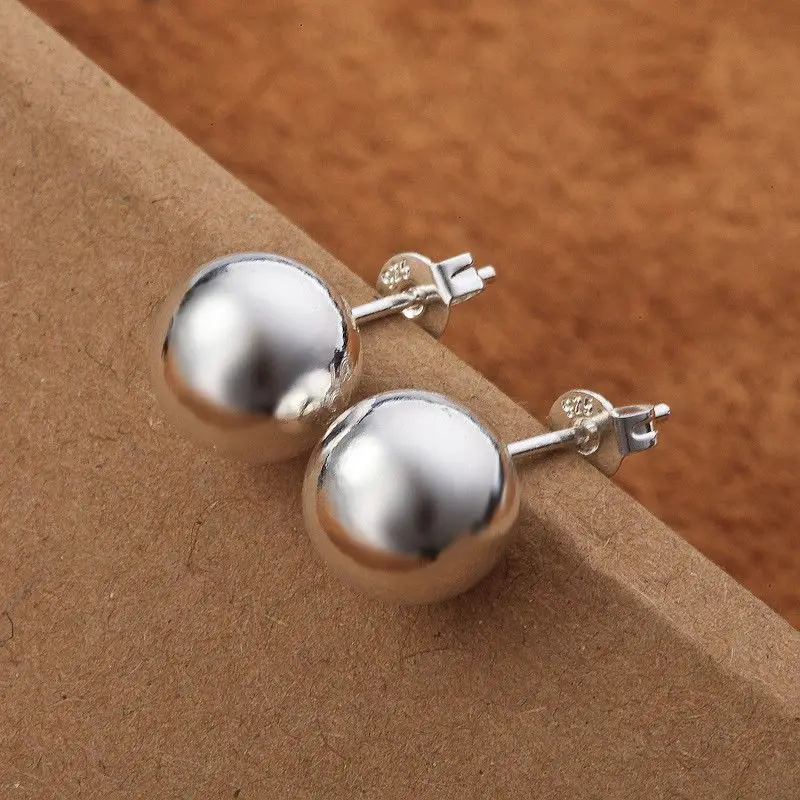 Street Fashion Earrings - 925 Sterling Silber klassische 8 mm
