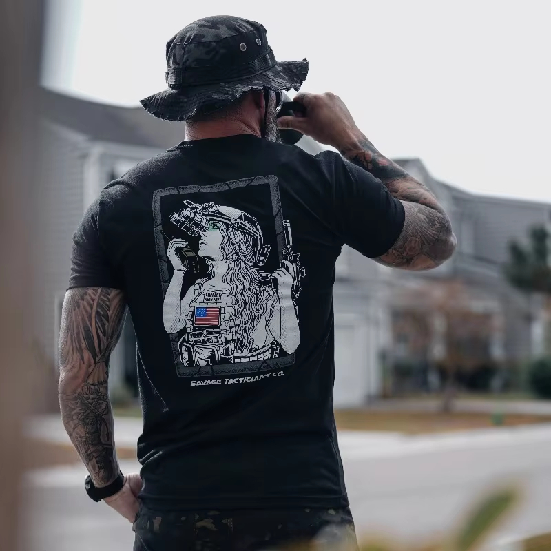 Street Fashion For Short Guys - Herren T-Shirt Outdoor-Sport Taktisches T-Shirt Atmungsaktives