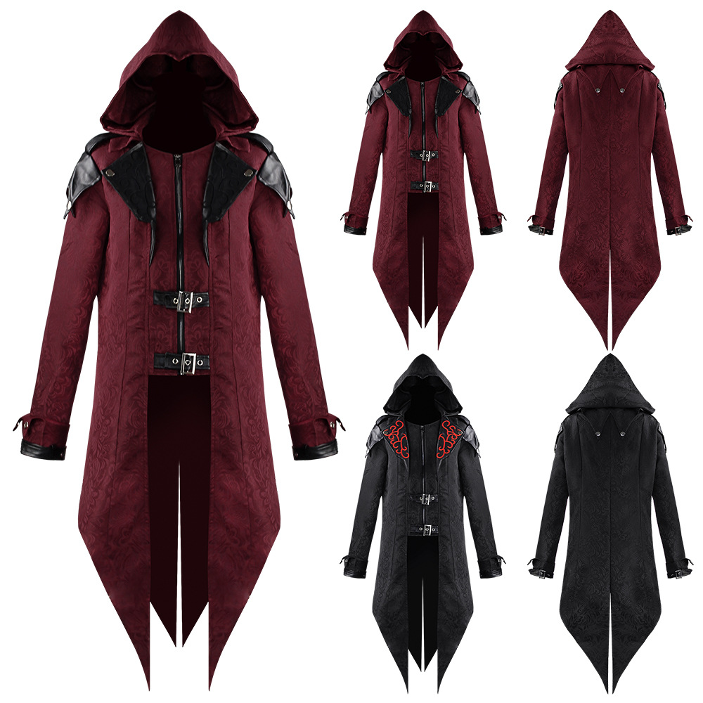 Street Fashion Europe - Assassin Cosplay Kapuzenjacke 2 Farben Mittelalterliches