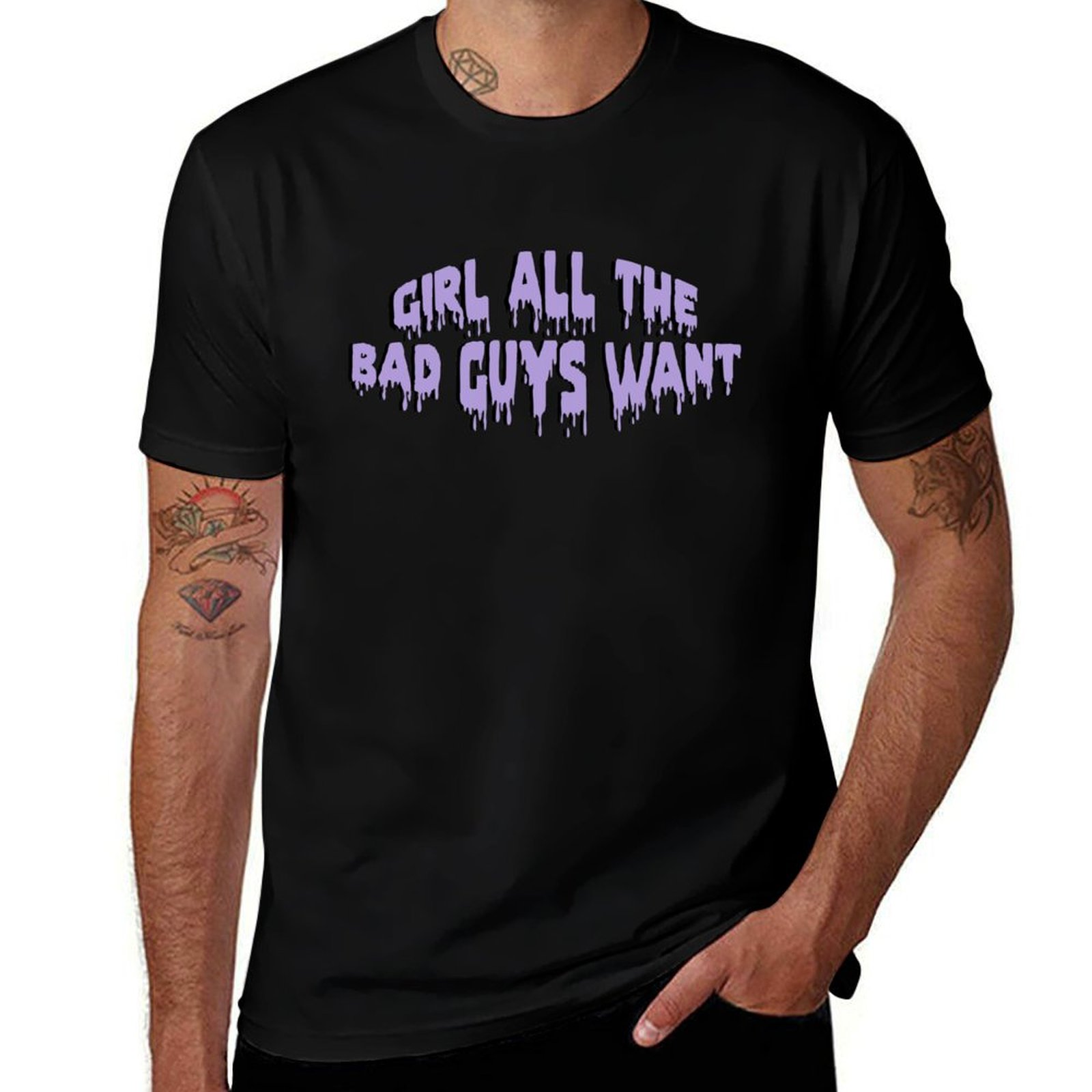 Street Fashion For Short Guys - T-Shirt „Girl All the Bad Guys
