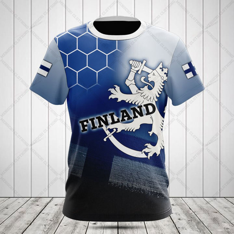 Street Fashion Dance - Personalisierte Sommer-Freizeit-T-Shirts mit finnischer Flagge, farbecht,
