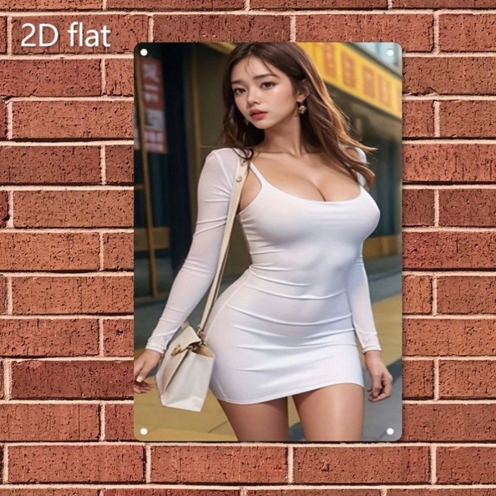 Asian Street Fashion Girls - HD Metall-Wandkunst Asiatische Straßenmode Schönheit Pin-Up-Girl