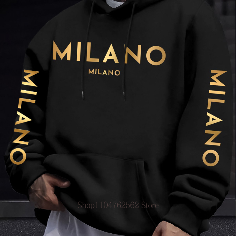Street Fashion Milano - Milano Hoodie mit Buchstaben-Print für Herren
