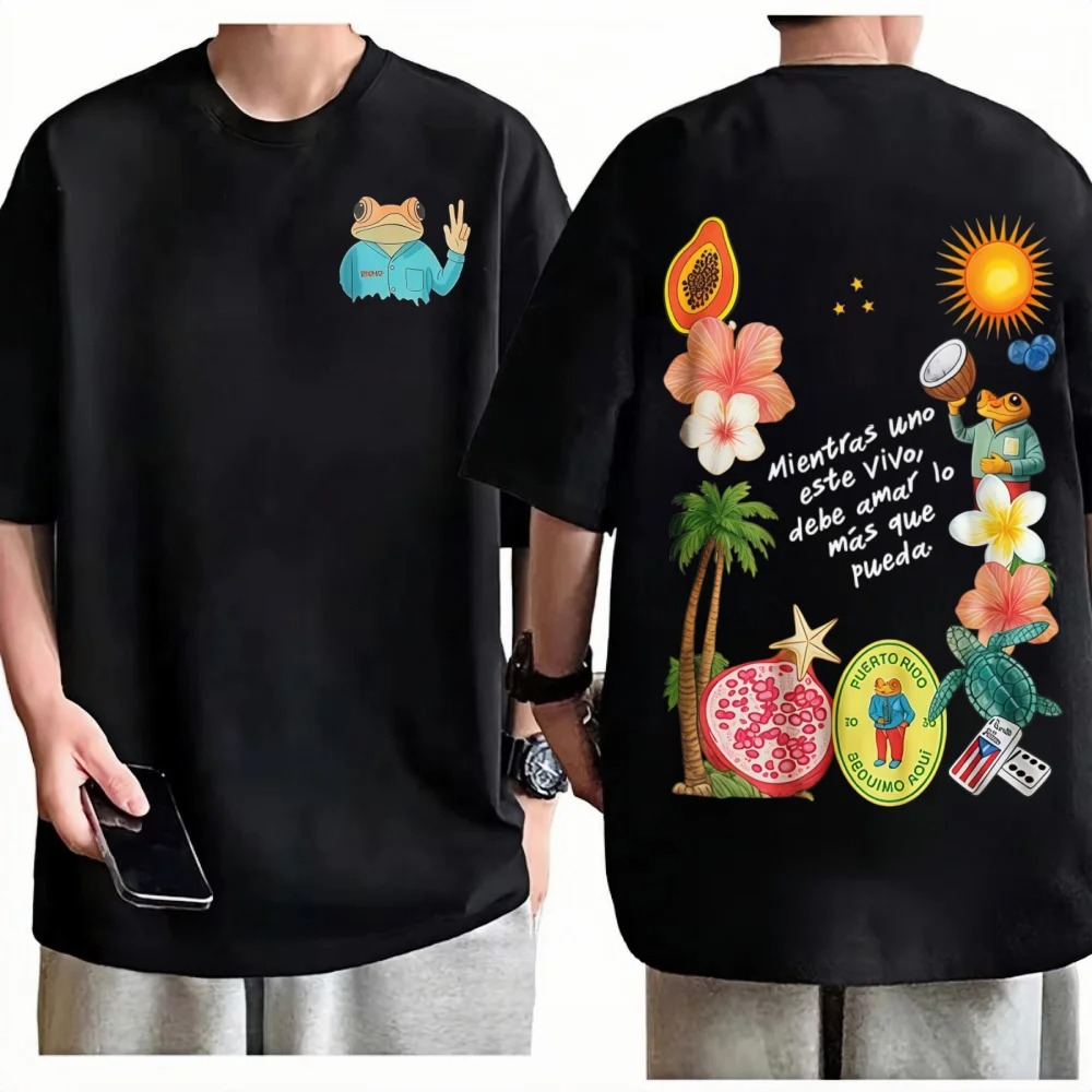 Foto Street Fashion - Sommer Mode Vintage Rapper Bad Bunny
