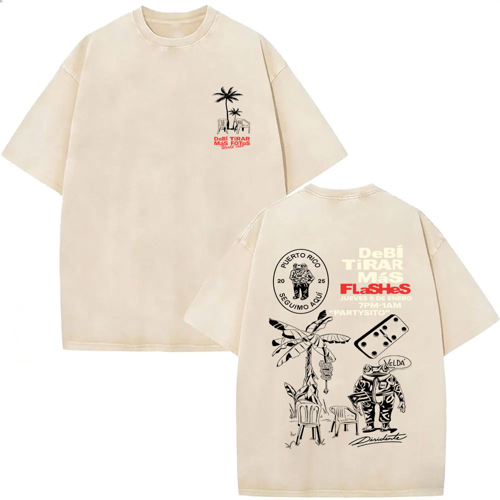 Foto Street Fashion - Gewaschenes Vintage Rapper Bad Bunny T-Shirt