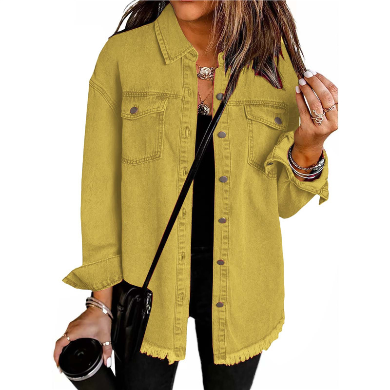 Street Fashion Europe - Damen-Jeansjacke im Washed-Look, personalisierter Street-Style mit