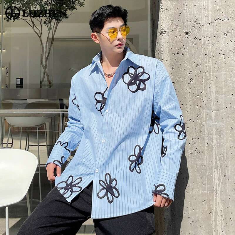 Street Fashion Reviews - Luzhen trend ige original bedruckte Langarmhemd