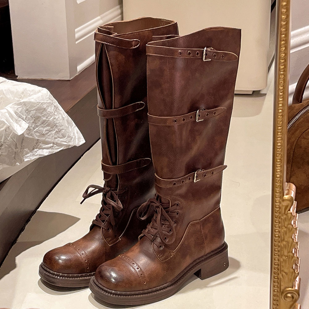 Frauen Kniehohe Stiefel Vintag – Street Fashion Vintage Bewertung und Preis