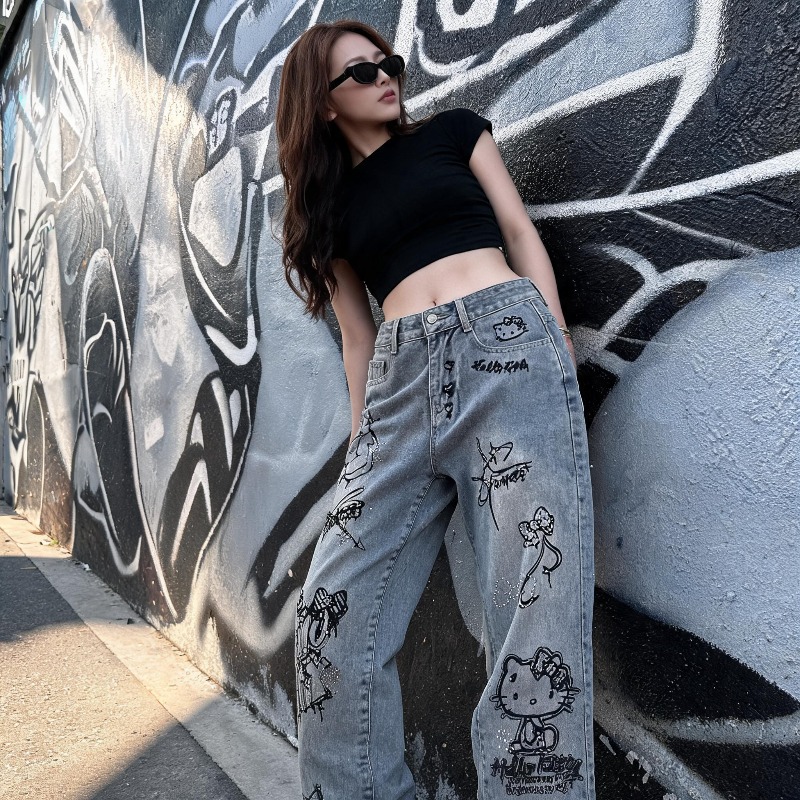 Niedliche Keiokitty Strass Gra – Street Fashion Model Bewertung und Preis