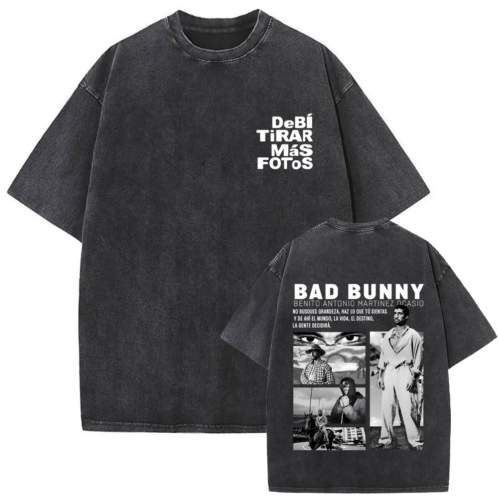 Rapper Bad Bunny Vintage Washe – Foto Street Fashion Bewertung und Preis