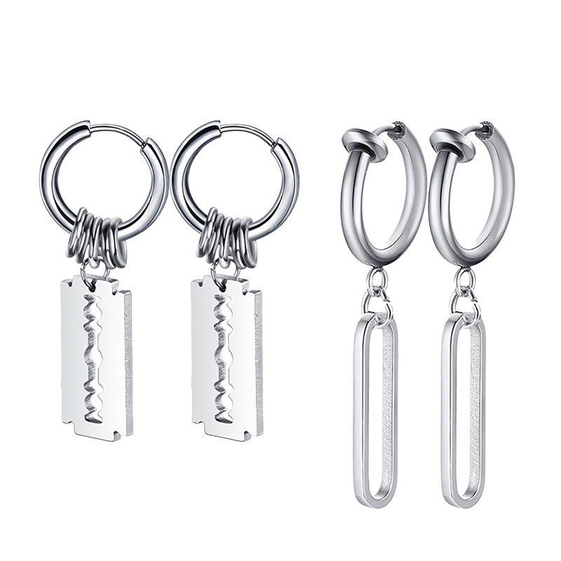 Mode Edelstahl Klinge Ohrringe – Street Fashion Earrings Bewertung und Preis