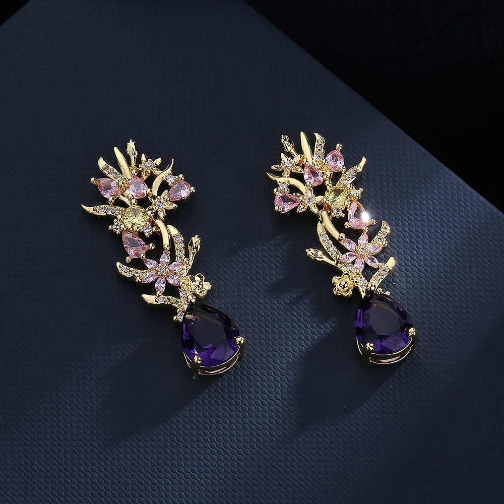 Übertriebene Atmosphäre Zirkon – Street Fashion Earrings Bewertung und Preis