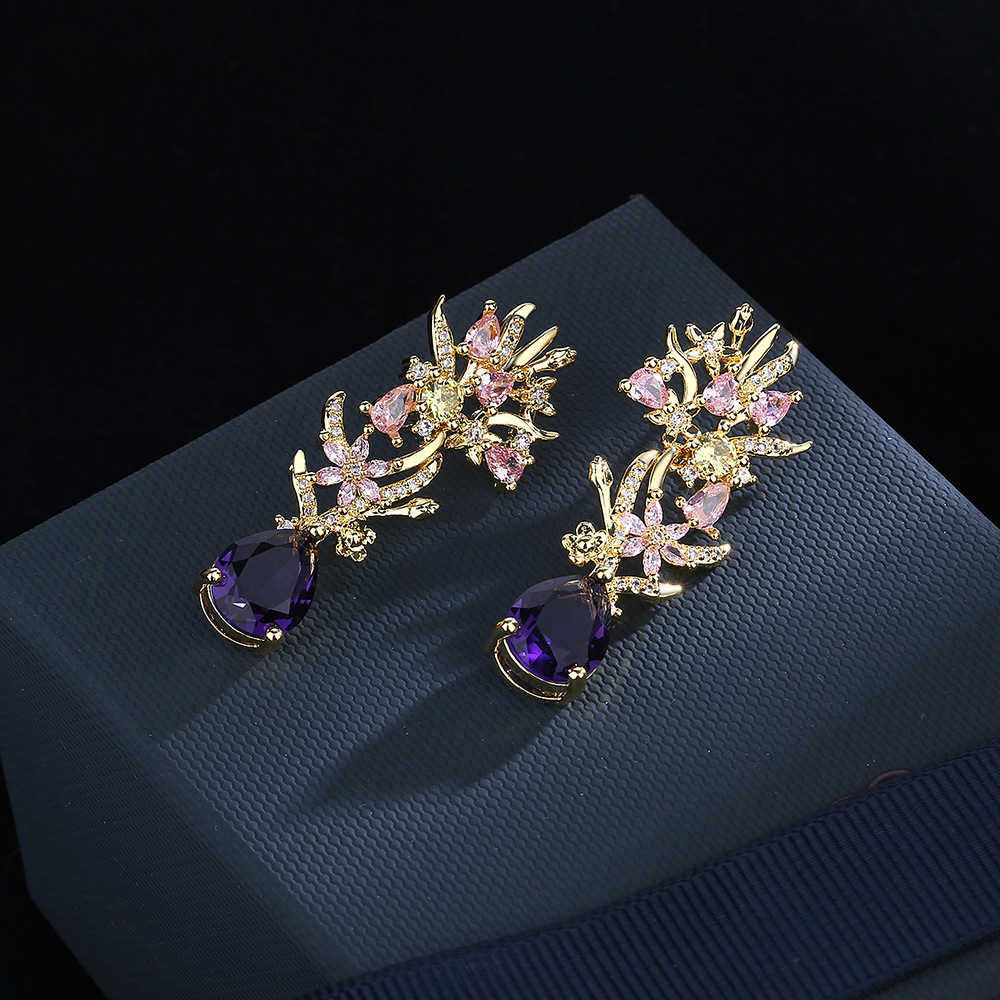 Übertriebene Atmosphäre Zirkon – Street Fashion Earrings Bewertung und Preis