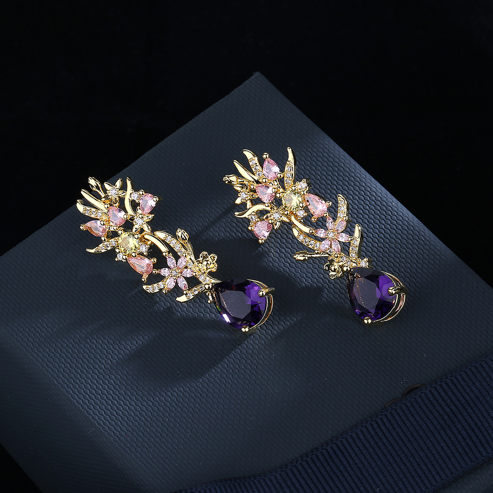 Übertriebene Atmosphäre Zirkon – Street Fashion Earrings Bewertung und Preis