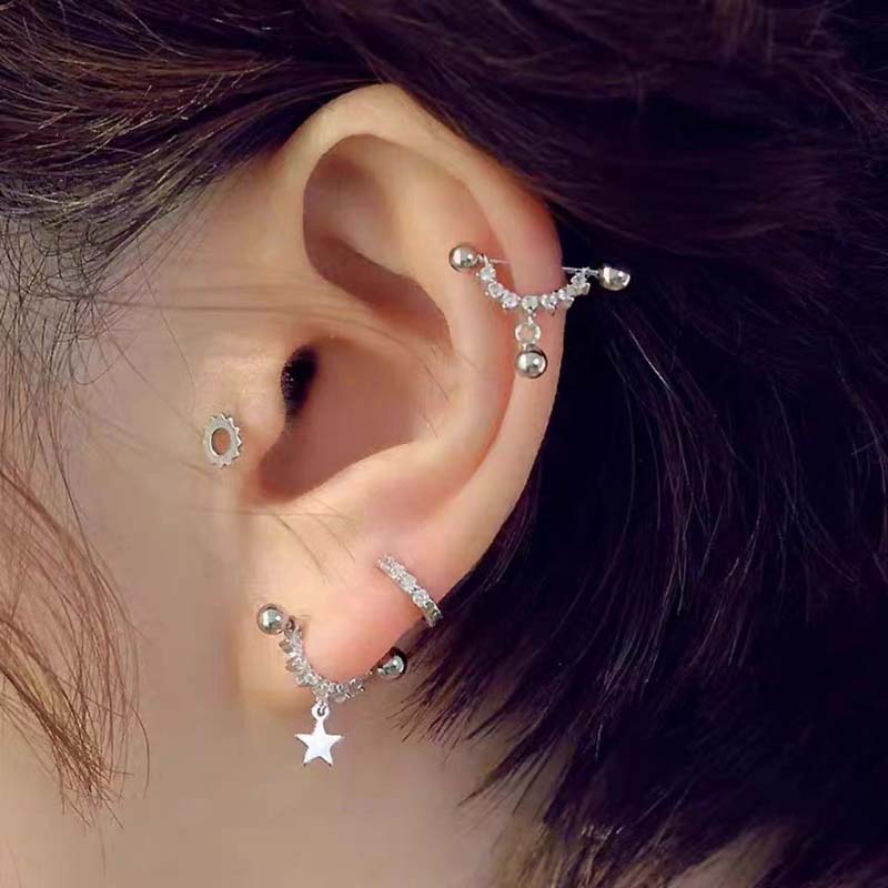 Sexy Trendige Zirkon-Stern-Ohr – Street Fashion Earrings Bewertung und Preis