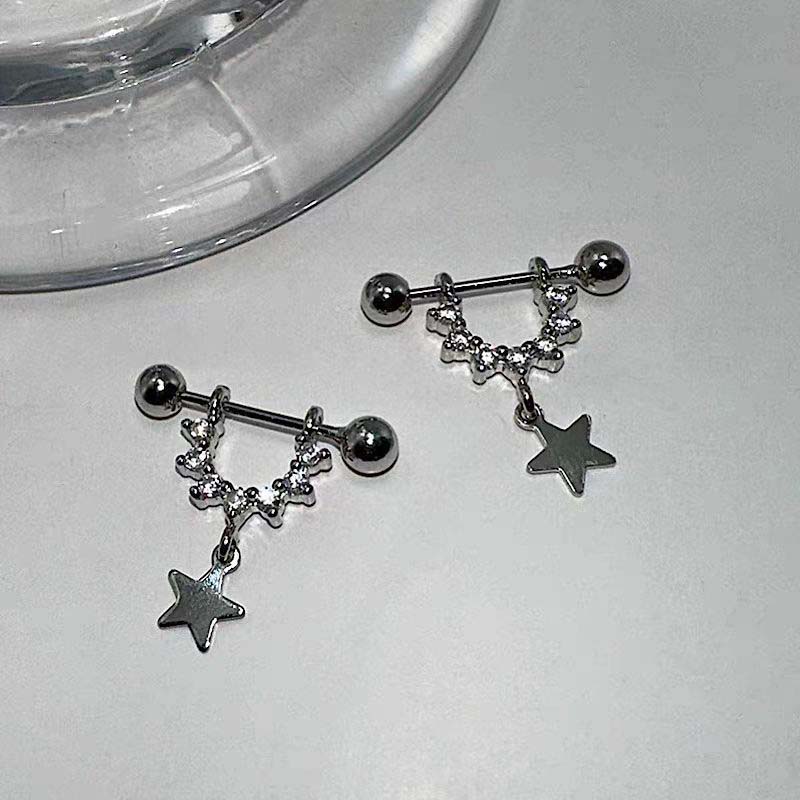 Sexy Trendige Zirkon-Stern-Ohr – Street Fashion Earrings Bewertung und Preis