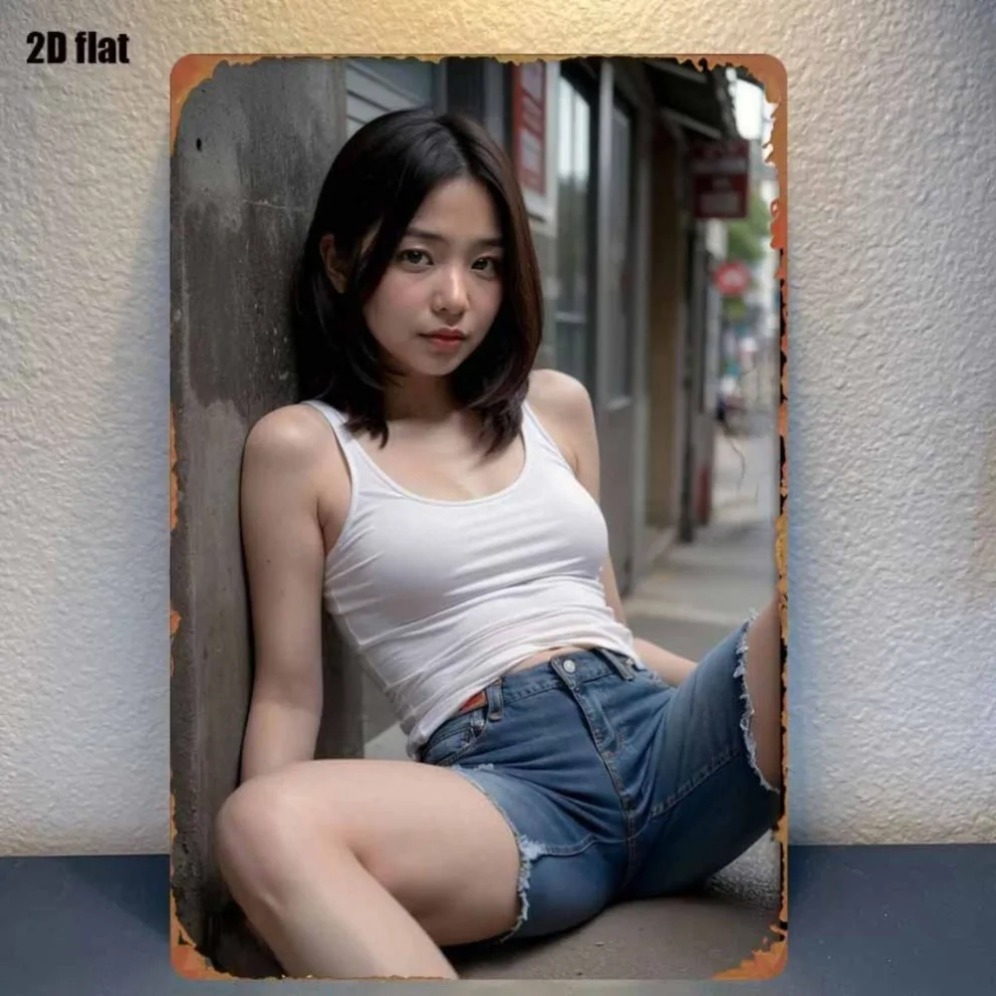 Neue Trendige HD Metall-Wandku – Asian Street Fashion Girls Bewertung und Preis