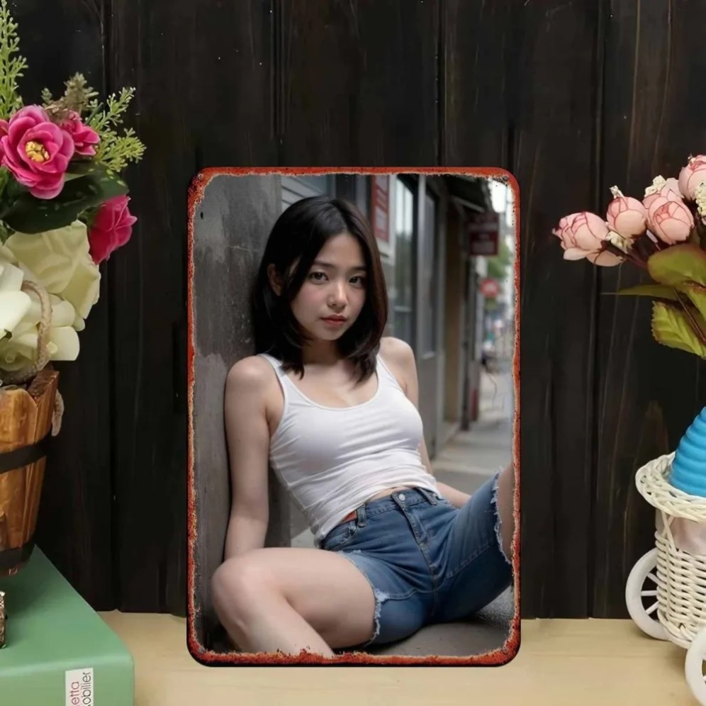 Neue Trendige HD Metall-Wandku – Asian Street Fashion Girls Bewertung und Preis